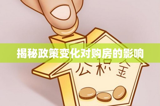 东洲揭秘政策变化对购房的影响